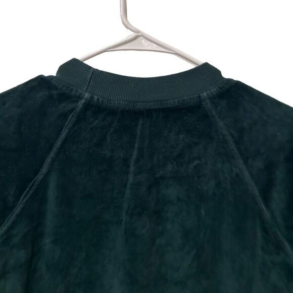 Good American Velvet Crew Neck Long Sleeve Pullover Sweater Emerald Green Size 1 - Picture 2 of 8
